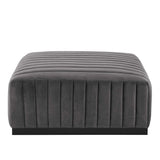 Conjure Channel Tufted Performance Velvet Ottoman by Lefancy