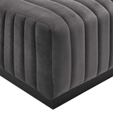 Conjure Channel Tufted Performance Velvet Ottoman by Lefancy