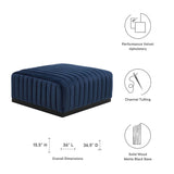 Conjure Channel Tufted Performance Velvet Ottoman by Lefancy