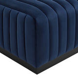 Conjure Channel Tufted Performance Velvet Ottoman by Lefancy