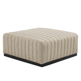 Conjure Channel Tufted Upholstered Fabric Ottoman by Lefancy