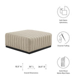 Conjure Channel Tufted Upholstered Fabric Ottoman by Lefancy