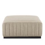 Conjure Channel Tufted Upholstered Fabric Ottoman by Lefancy