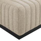 Conjure Channel Tufted Upholstered Fabric Ottoman by Lefancy
