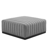 Conjure Channel Tufted Upholstered Fabric Ottoman by Lefancy