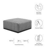 Conjure Channel Tufted Upholstered Fabric Ottoman by Lefancy