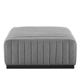Conjure Channel Tufted Upholstered Fabric Ottoman by Lefancy