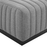 Conjure Channel Tufted Upholstered Fabric Ottoman by Lefancy