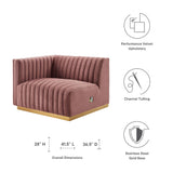 Conjure Channel Tufted Performance Velvet Left-Arm Chair by Lefancy