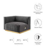 Conjure Channel Tufted Performance Velvet Left-Arm Chair by Lefancy