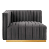 Conjure Channel Tufted Performance Velvet Left-Arm Chair by Lefancy