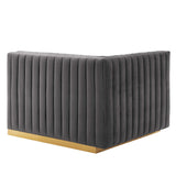 Conjure Channel Tufted Performance Velvet Left-Arm Chair by Lefancy