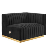 Conjure Channel Tufted Performance Velvet Right-Arm Chair by Lefancy