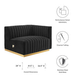 Conjure Channel Tufted Performance Velvet Right-Arm Chair by Lefancy