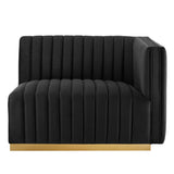 Conjure Channel Tufted Performance Velvet Right-Arm Chair by Lefancy