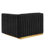 Conjure Channel Tufted Performance Velvet Right-Arm Chair by Lefancy
