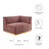 Conjure Channel Tufted Performance Velvet Right-Arm Chair by Lefancy