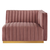 Conjure Channel Tufted Performance Velvet Right-Arm Chair by Lefancy
