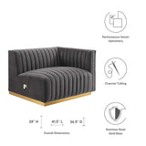 Conjure Channel Tufted Performance Velvet Right-Arm Chair by Lefancy
