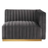 Conjure Channel Tufted Performance Velvet Right-Arm Chair by Lefancy