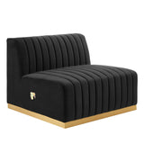 Conjure Channel Tufted Performance Velvet Armless Chair by Lefancy