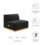 Conjure Channel Tufted Performance Velvet Armless Chair by Lefancy