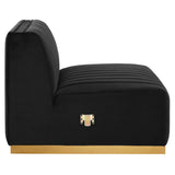 Conjure Channel Tufted Performance Velvet Armless Chair by Lefancy