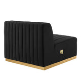 Conjure Channel Tufted Performance Velvet Armless Chair by Lefancy