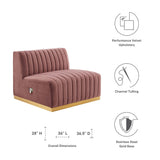 Conjure Channel Tufted Performance Velvet Armless Chair by Lefancy