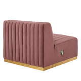Conjure Channel Tufted Performance Velvet Armless Chair by Lefancy