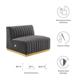 Conjure Channel Tufted Performance Velvet Armless Chair by Lefancy