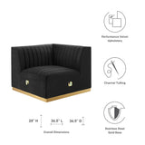 Conjure Channel Tufted Performance Velvet Left Corner Chair by Lefancy