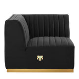 Conjure Channel Tufted Performance Velvet Left Corner Chair by Lefancy