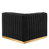 Conjure Channel Tufted Performance Velvet Left Corner Chair by Lefancy