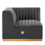 Conjure Channel Tufted Performance Velvet Left Corner Chair by Lefancy