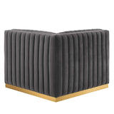 Conjure Channel Tufted Performance Velvet Left Corner Chair by Lefancy