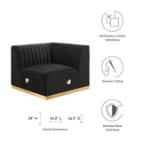 Conjure Channel Tufted Performance Velvet Right Corner Chair by Lefancy