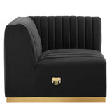Conjure Channel Tufted Performance Velvet Right Corner Chair by Lefancy