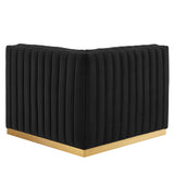 Conjure Channel Tufted Performance Velvet Right Corner Chair by Lefancy