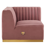 Conjure Channel Tufted Performance Velvet Right Corner Chair by Lefancy