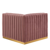 Conjure Channel Tufted Performance Velvet Right Corner Chair by Lefancy