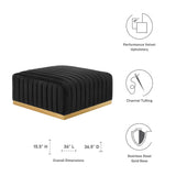 Conjure Channel Tufted Performance Velvet Ottoman by Lefancy