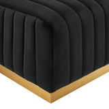 Conjure Channel Tufted Performance Velvet Ottoman by Lefancy