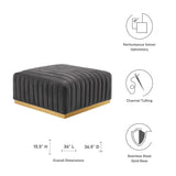 Conjure Channel Tufted Performance Velvet Ottoman by Lefancy