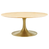 Lippa 36" Round Wood Grain Coffee Table by Lefancy