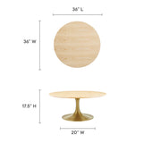 Lippa 36" Round Wood Grain Coffee Table by Lefancy