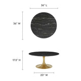 Lippa 36" Round Artificial Marble Coffee Table by Lefancy