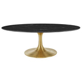 Lippa 48" Oval Artificial Marble Coffee Table by Lefancy