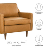 Impart Genuine Leather Armchair by Lefancy