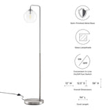 Silo Glass Globe Glass and Metal Floor Lamp by Lefancy